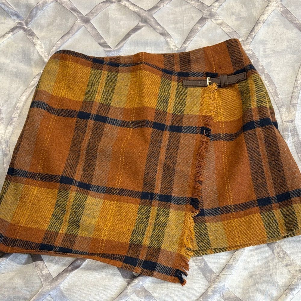 Vici Plaid Brown and Yellow Women's Skirt